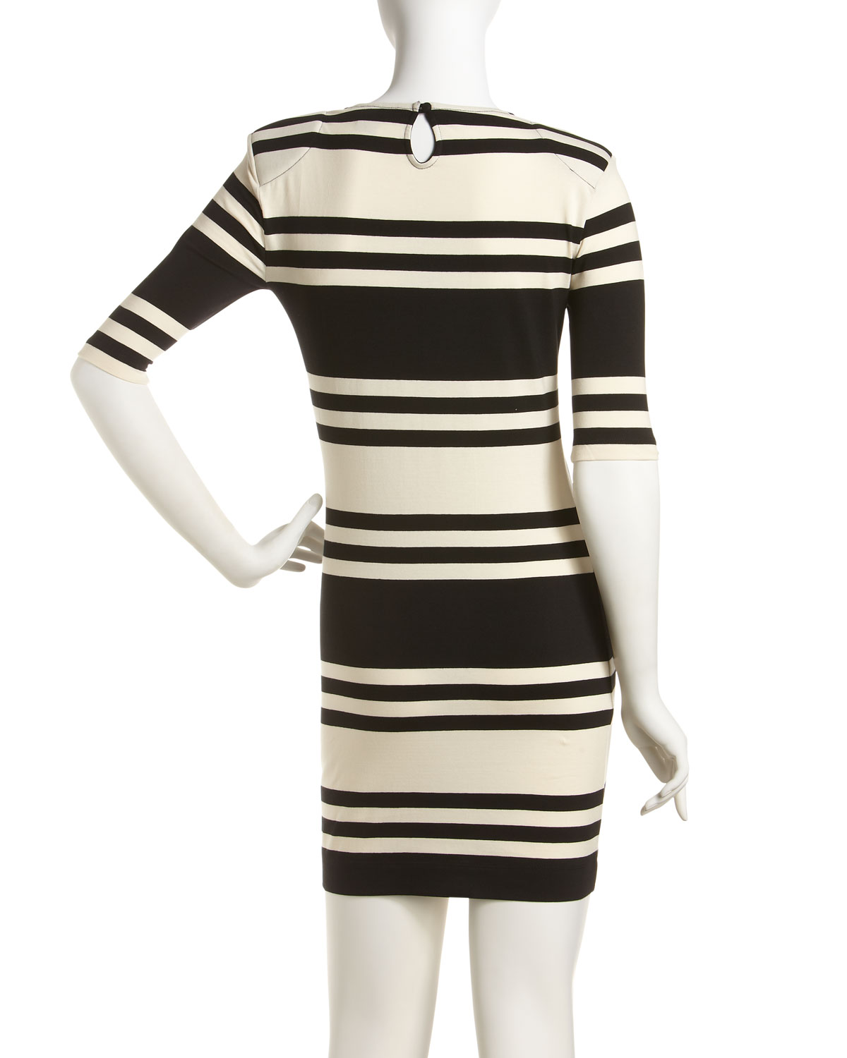 Lyst - French Connection Jag Striped Knit Dress in Black
