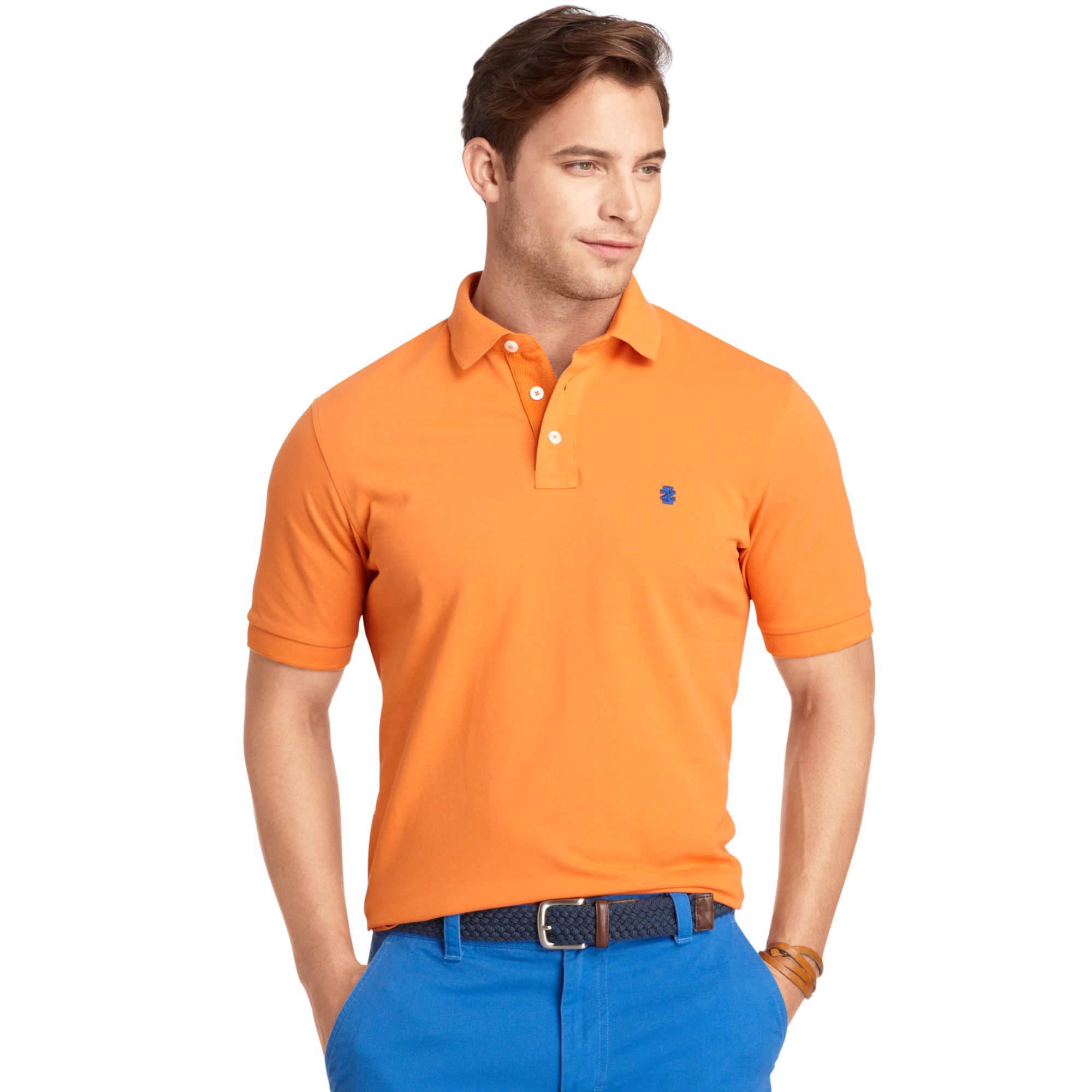 Izod Shirt Montauk Salt Slim Fit Pique Polo in Orange for Men | Lyst