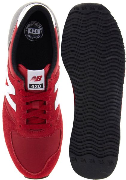New Balance 420 Red Suede Trainers in Red | Lyst