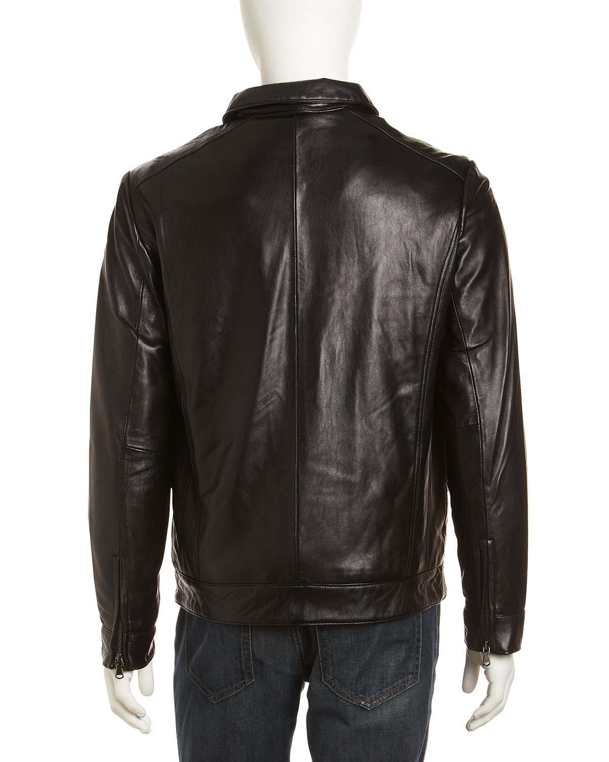 Lyst - Emanuel Ungaro Lamb Leather Zip Jacket in Brown for Men