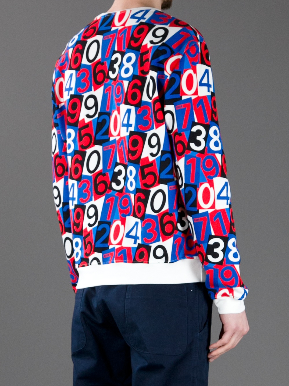 Lyst - Msgm Printed Sweat Shirt in Blue for Men
