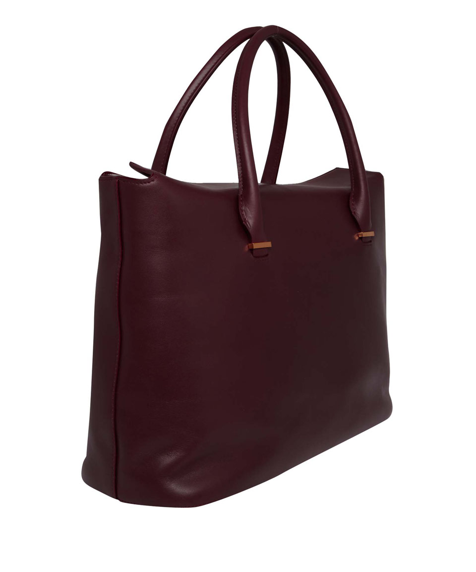 Lyst The Row Burgundy Carryall Calf Leather Tote Bag In Purple Gallery