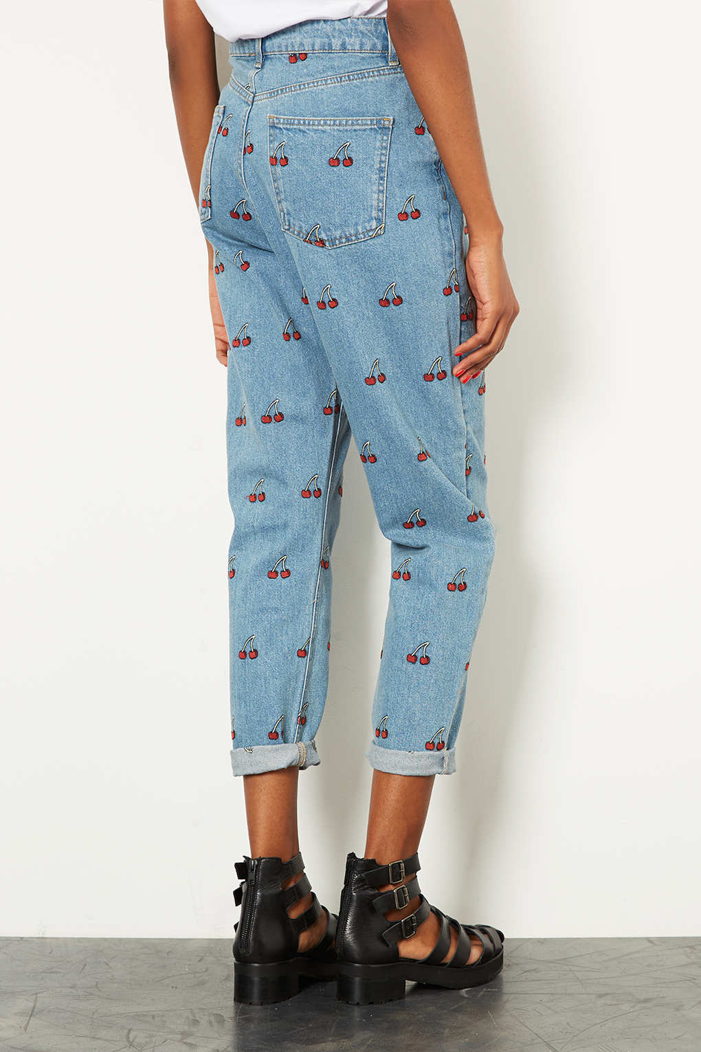 Moto Cherry Mom Jeans in Blue Lyst