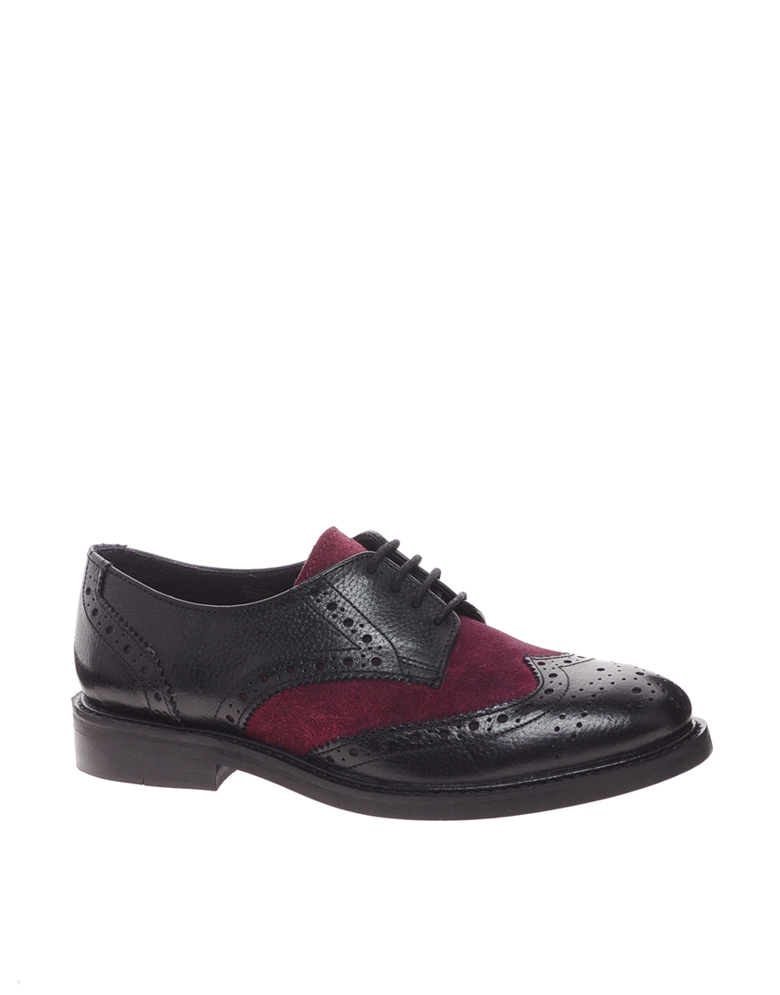 Lyst - Asos Mersey Leather Brogues in Red