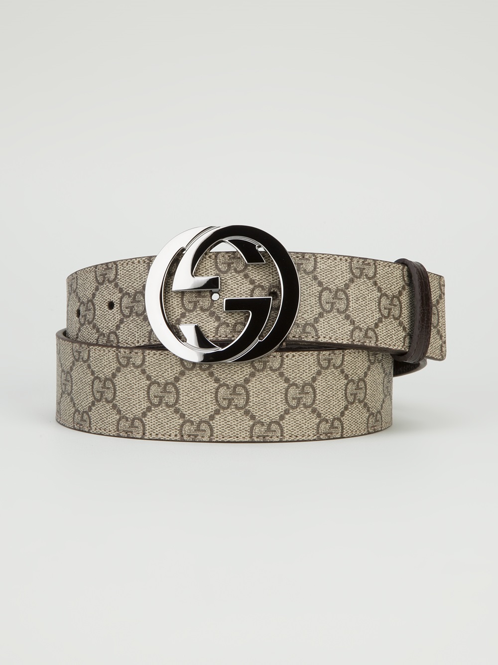 Gucci Monogram Belt in Natural for Men - Lyst