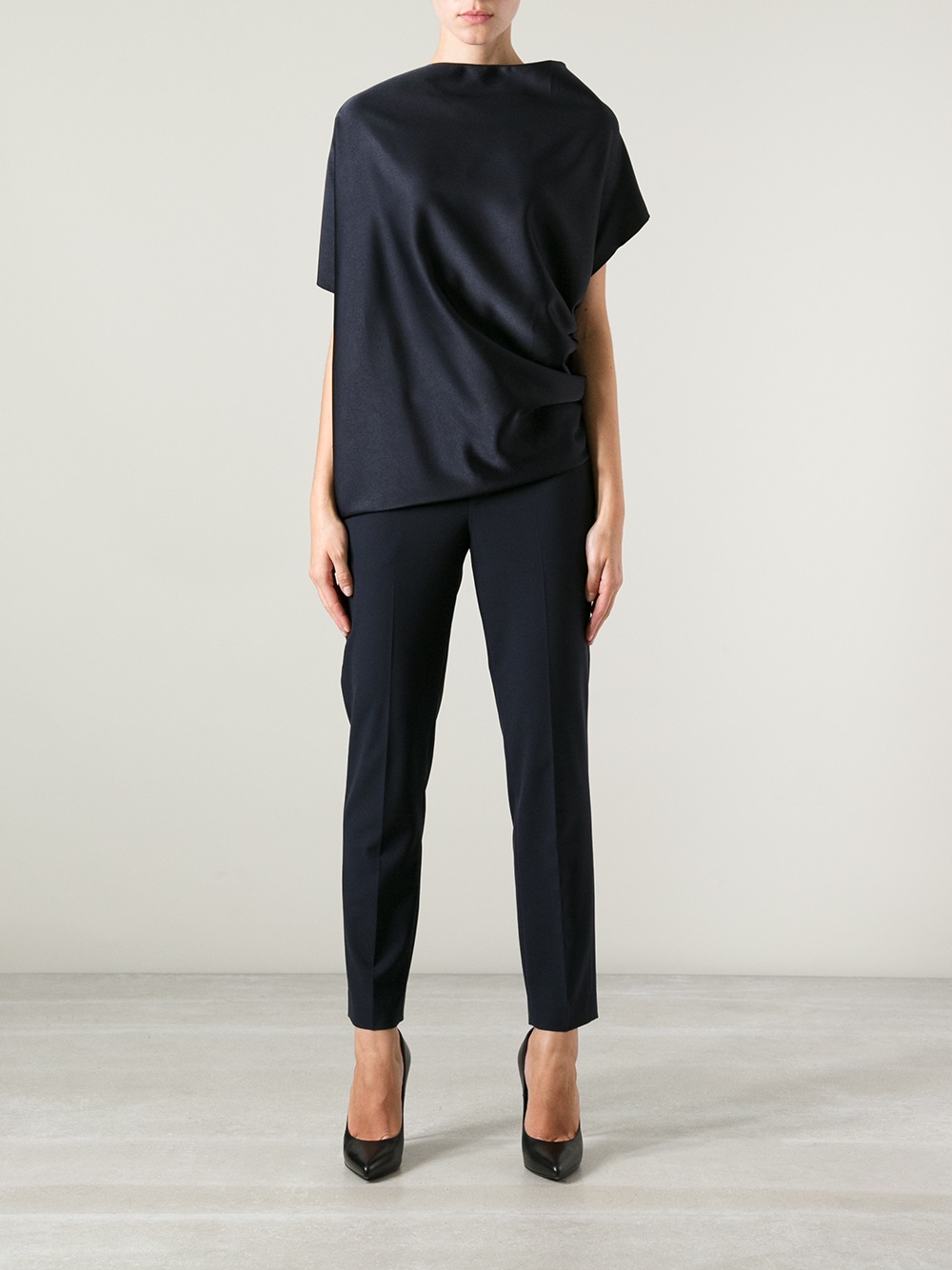 Lyst - Lanvin Asymmetric Blouse in Blue