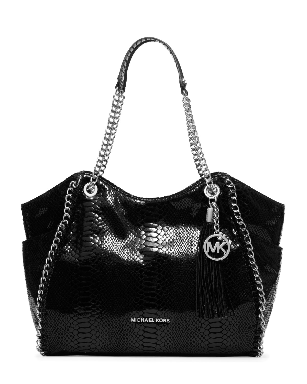 Lyst Michael michael kors Chelsea Snake embossed Shoulder Bag in Black