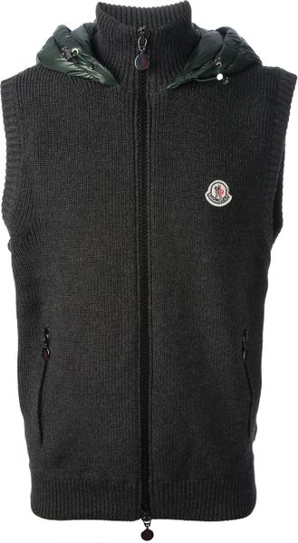 Moncler Padded Cardigan Gilet in Gray for Men (grey) | Lyst