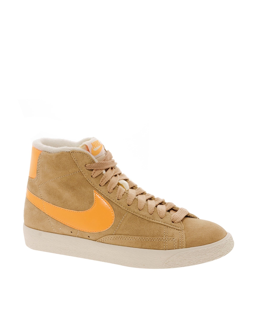 Nike Blazer Mid Tan High Top Trainers in Brown | Lyst