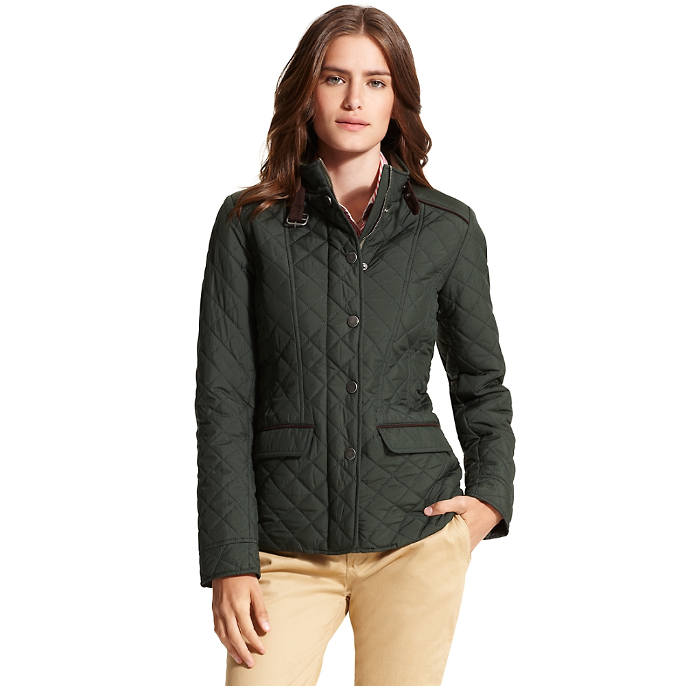 Tommy Hilfiger Quilted Jacket in Green (KALE GREEN) | Lyst