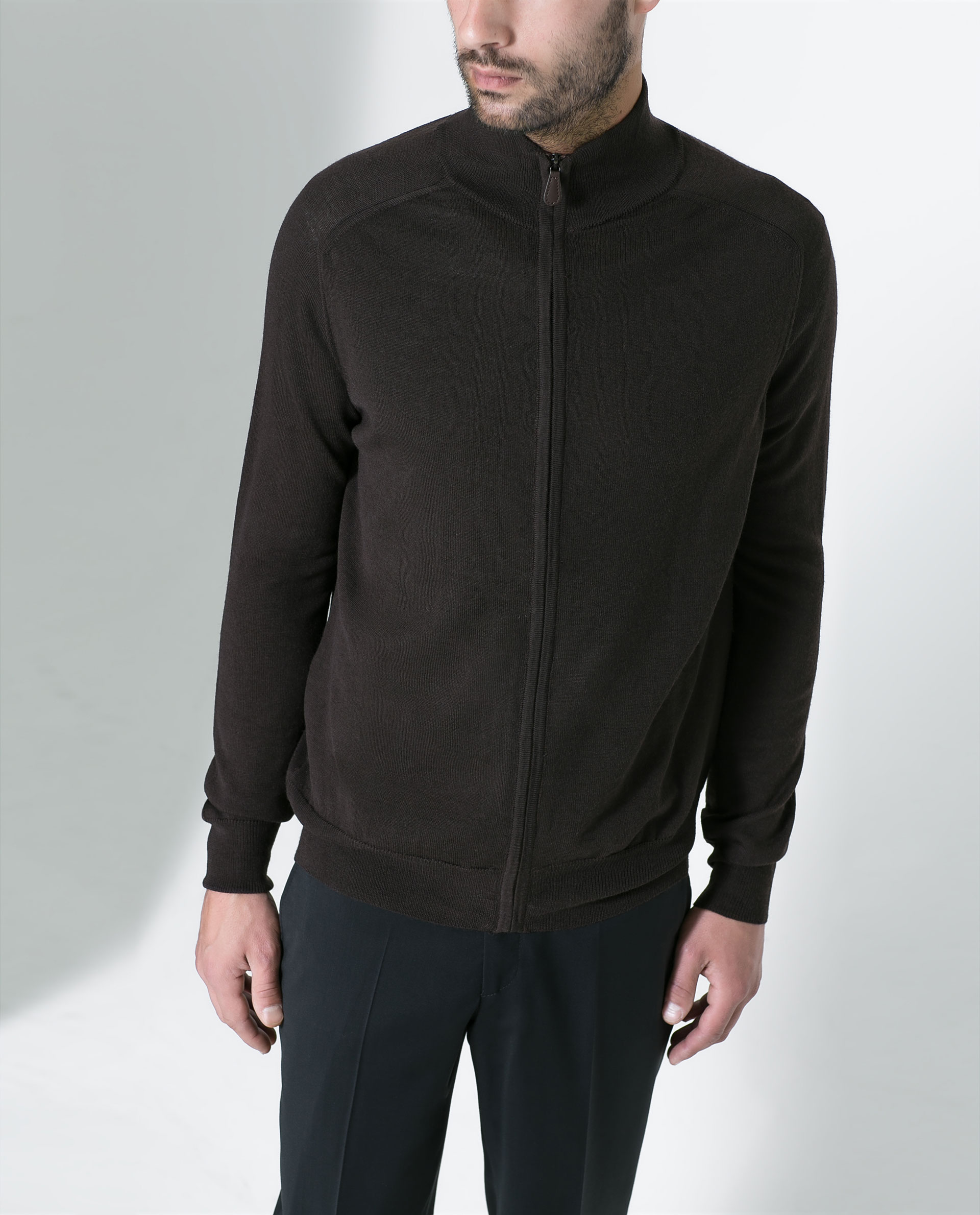 Zara Merino Cardigan in Brown for Men | Lyst