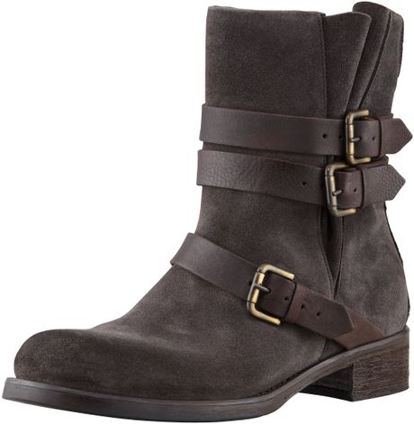 Alberto Fermani Suede Buckled Ankle Boot Anthracite in Gray (ANTHRACITE ...