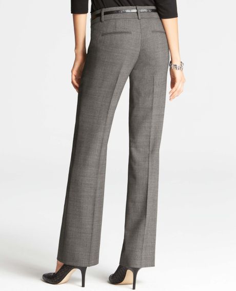 Ann Taylor Modern Glen Plaid Trousers in Gray (Black/Cream Tweed) | Lyst