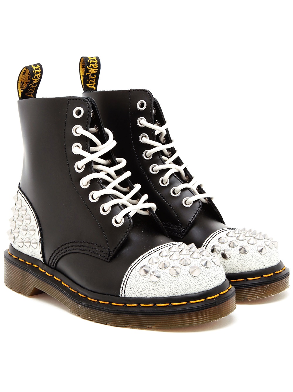 Lyst Dr. Martens Studded Leather Air Wair Boots in White