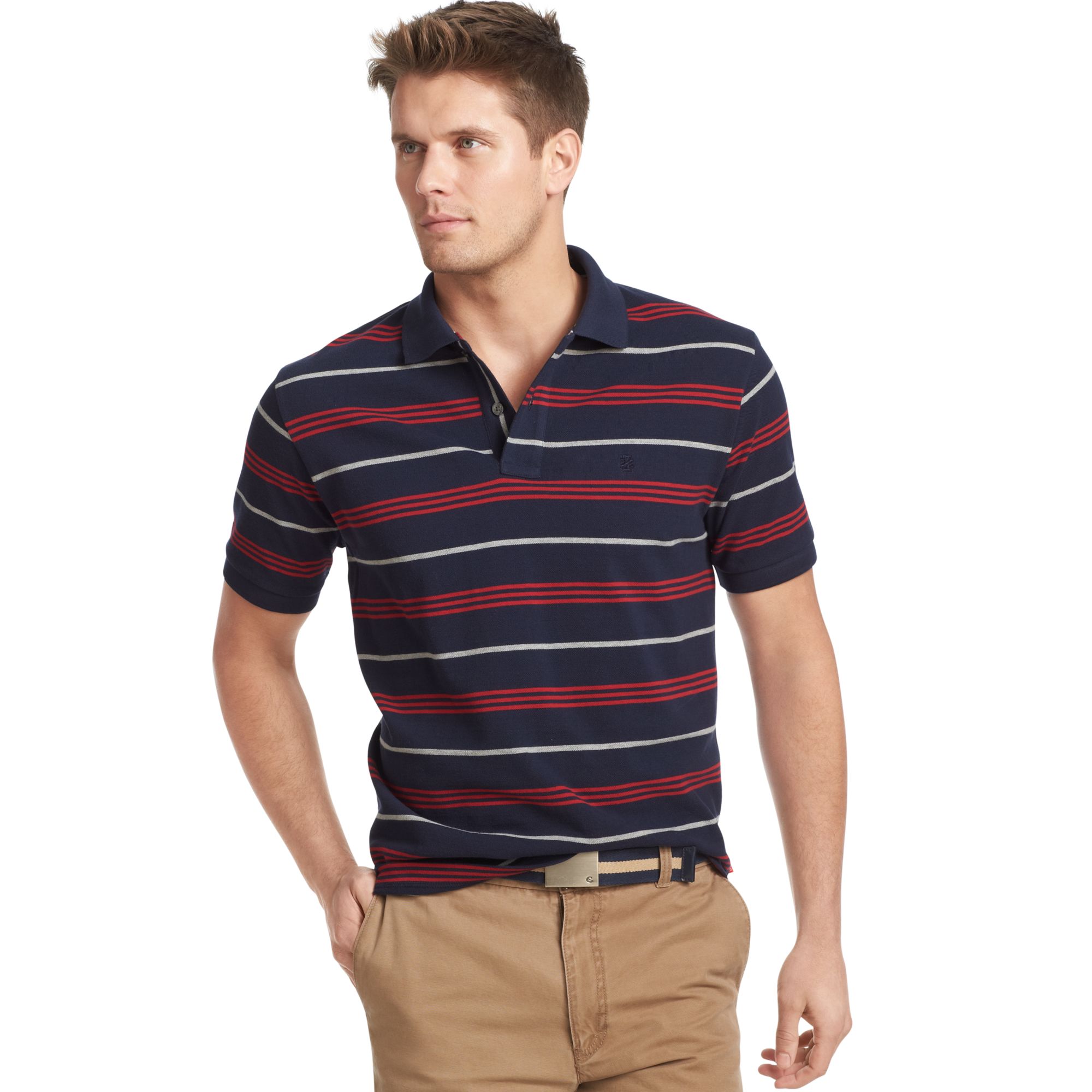 Izod Izod Shirt Shortsleeve Multistriped Pique Polo for Men | Lyst