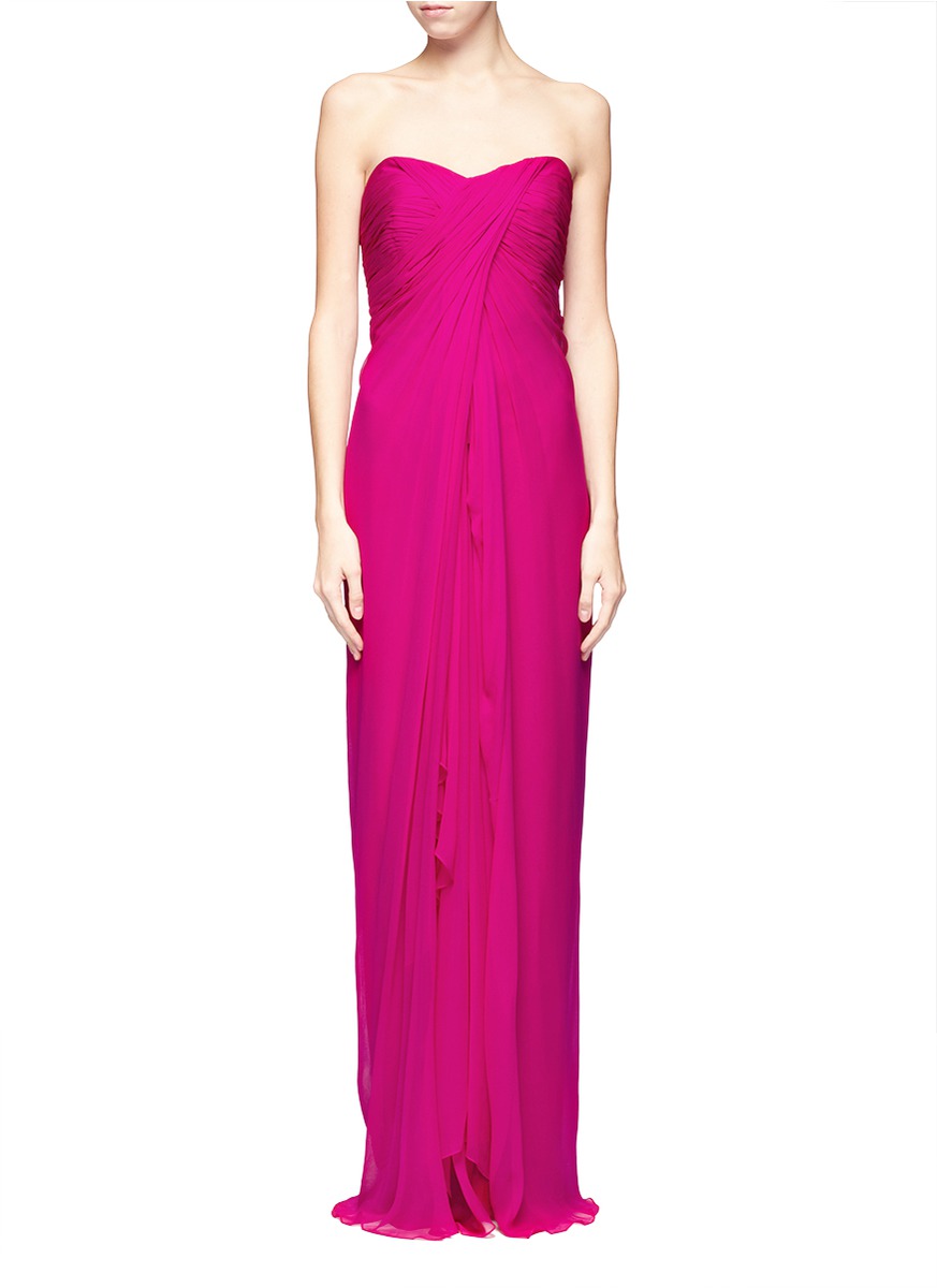 Lyst - Notte by marchesa Strapless Silk Gown in Pink