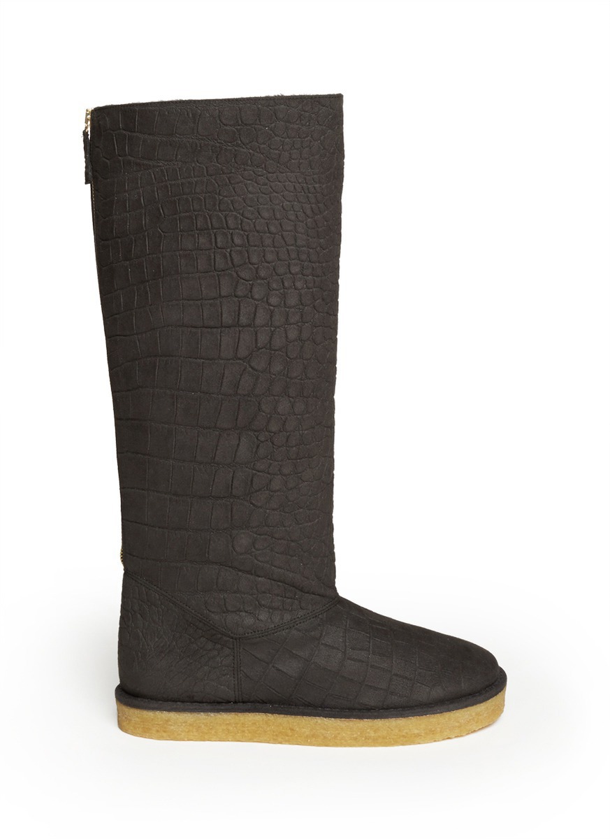 croc lined boots