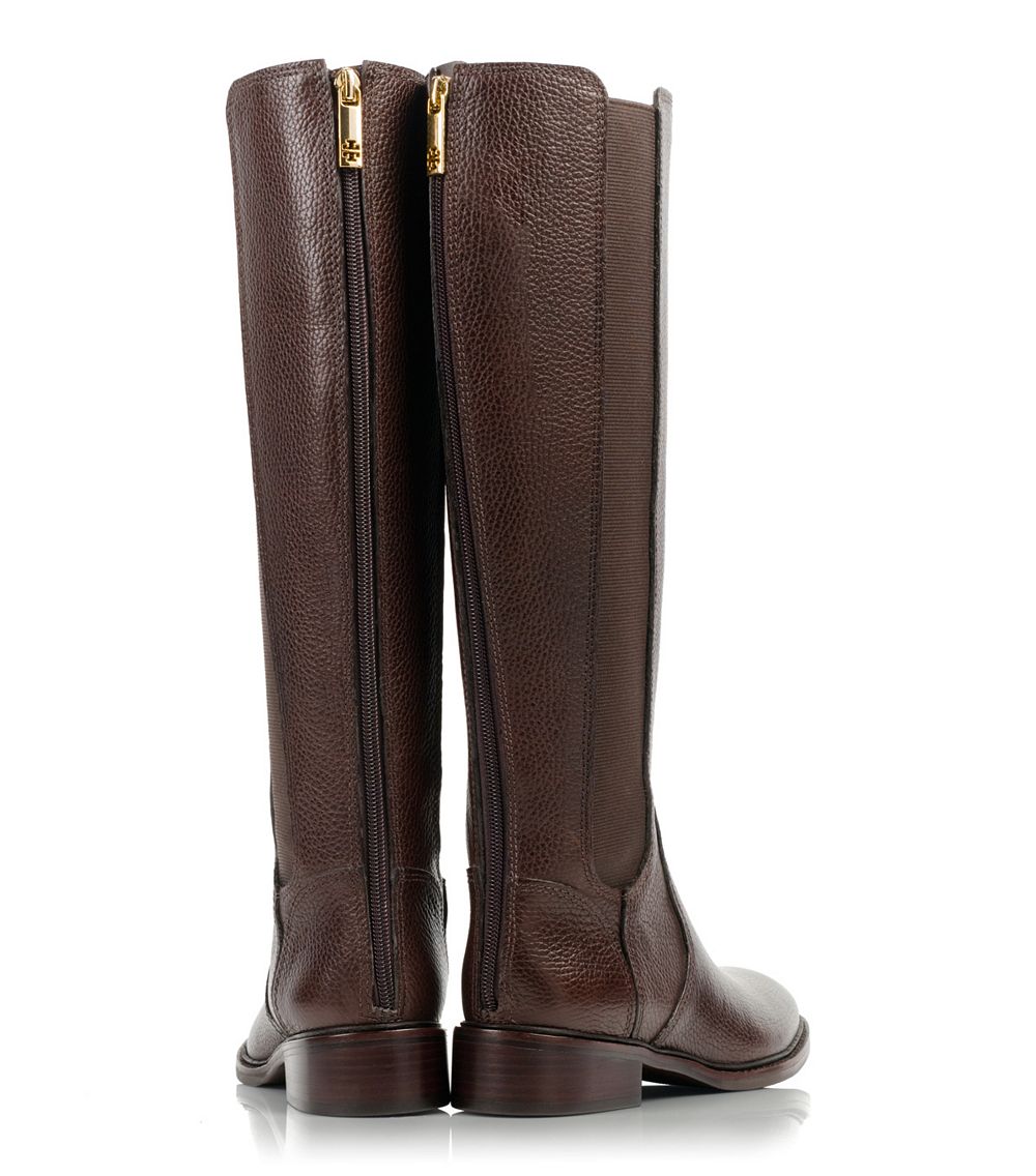 tory burch riding boots brown