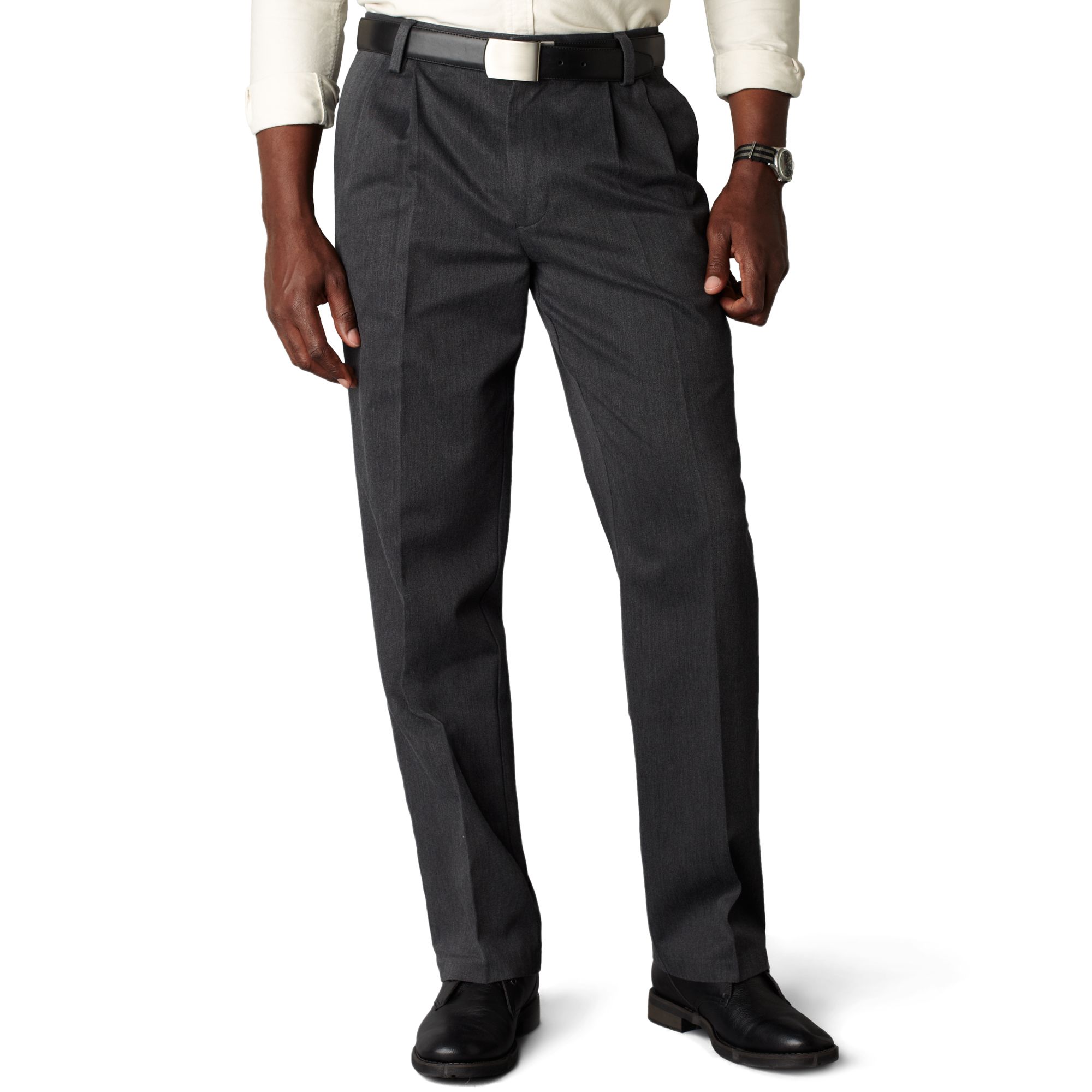 Dockers D3 Classic Fit Signature Khaki Pleated Pants in Gray for Men ...