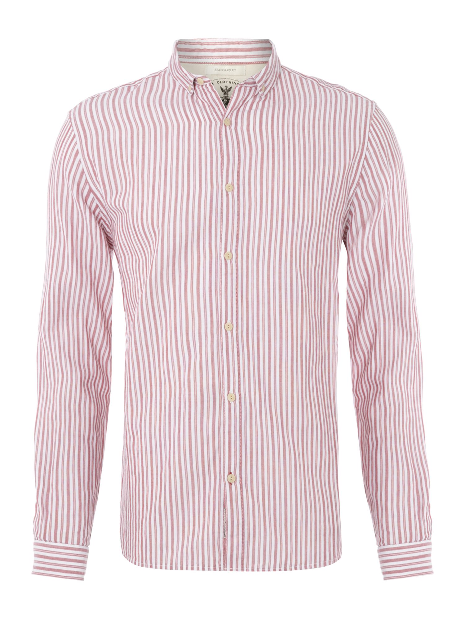 Linea Defoe Double Layered Striped Long Sleeved Shirt in Red for Men | Lyst
