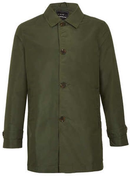 Topman Khaki Single Breasted Trench Coat in Green for Men | Lyst