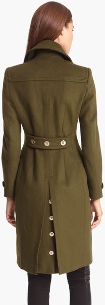 Burberry Double Breasted Wool Cashmere Coat in Green (Olive Green) | Lyst