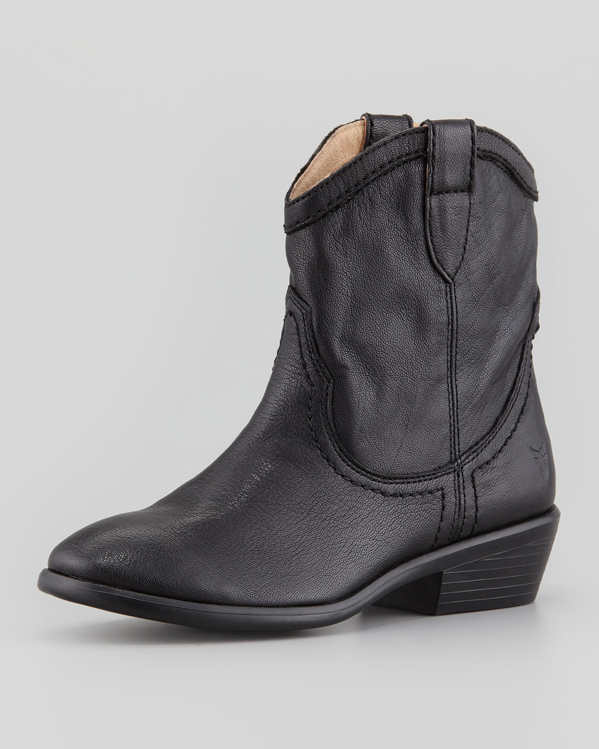 Frye Carson Shortie Leather Boot Black in Black | Lyst