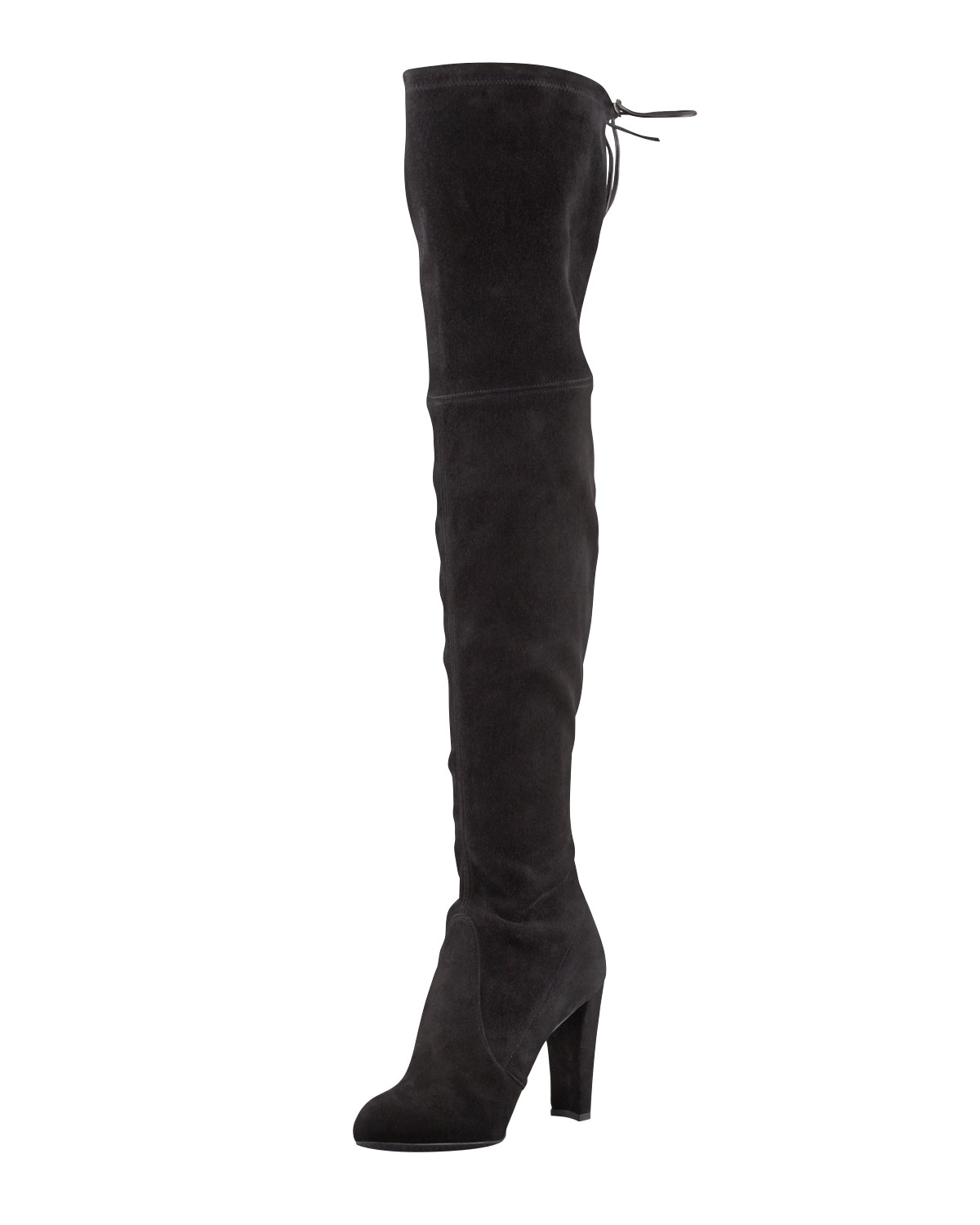 Stuart weitzman Highland Stretchy Suede Over-The-Knee Boot in Black | Lyst