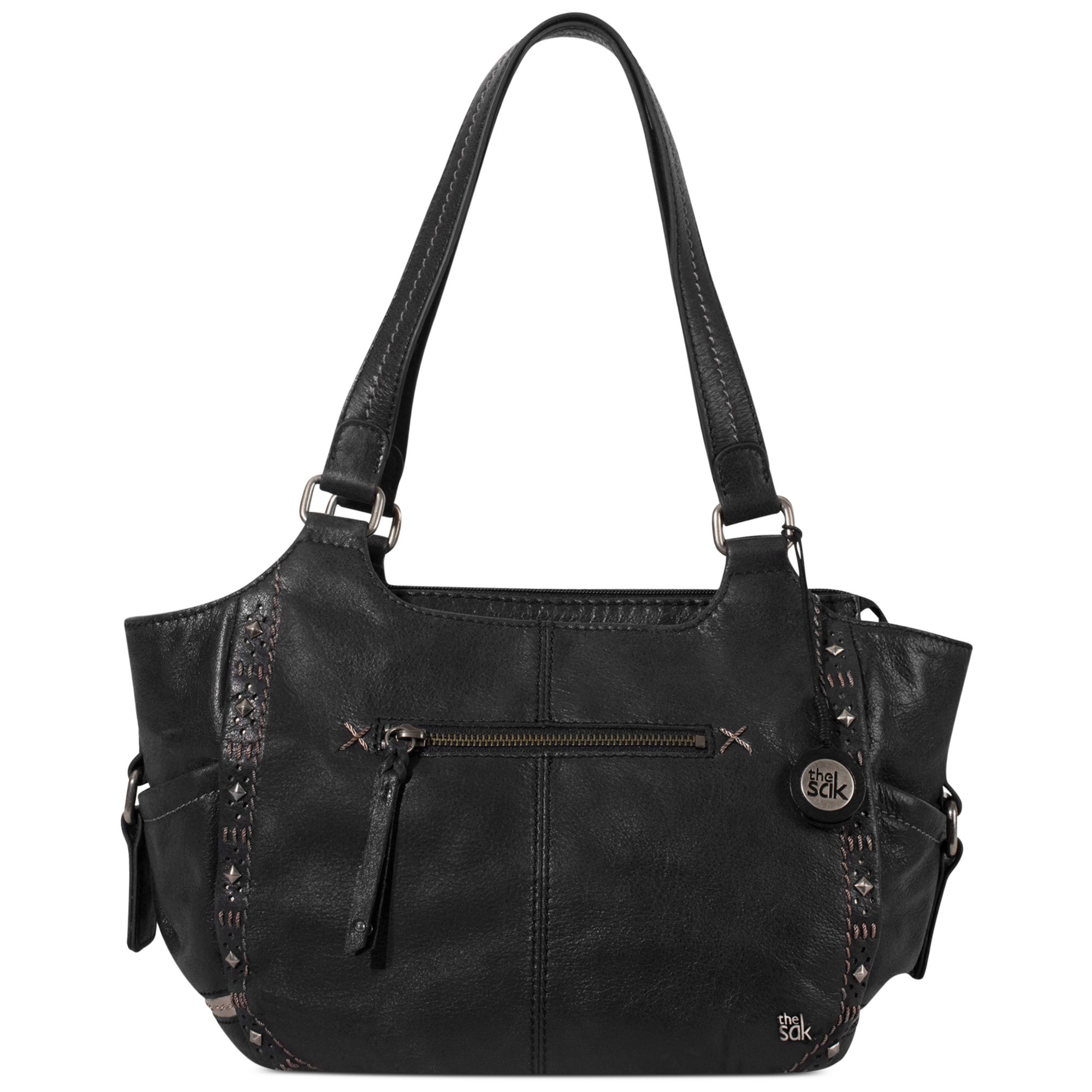 The Sak Kendra Leather Satchel in Black (Black Perf Studs) | Lyst