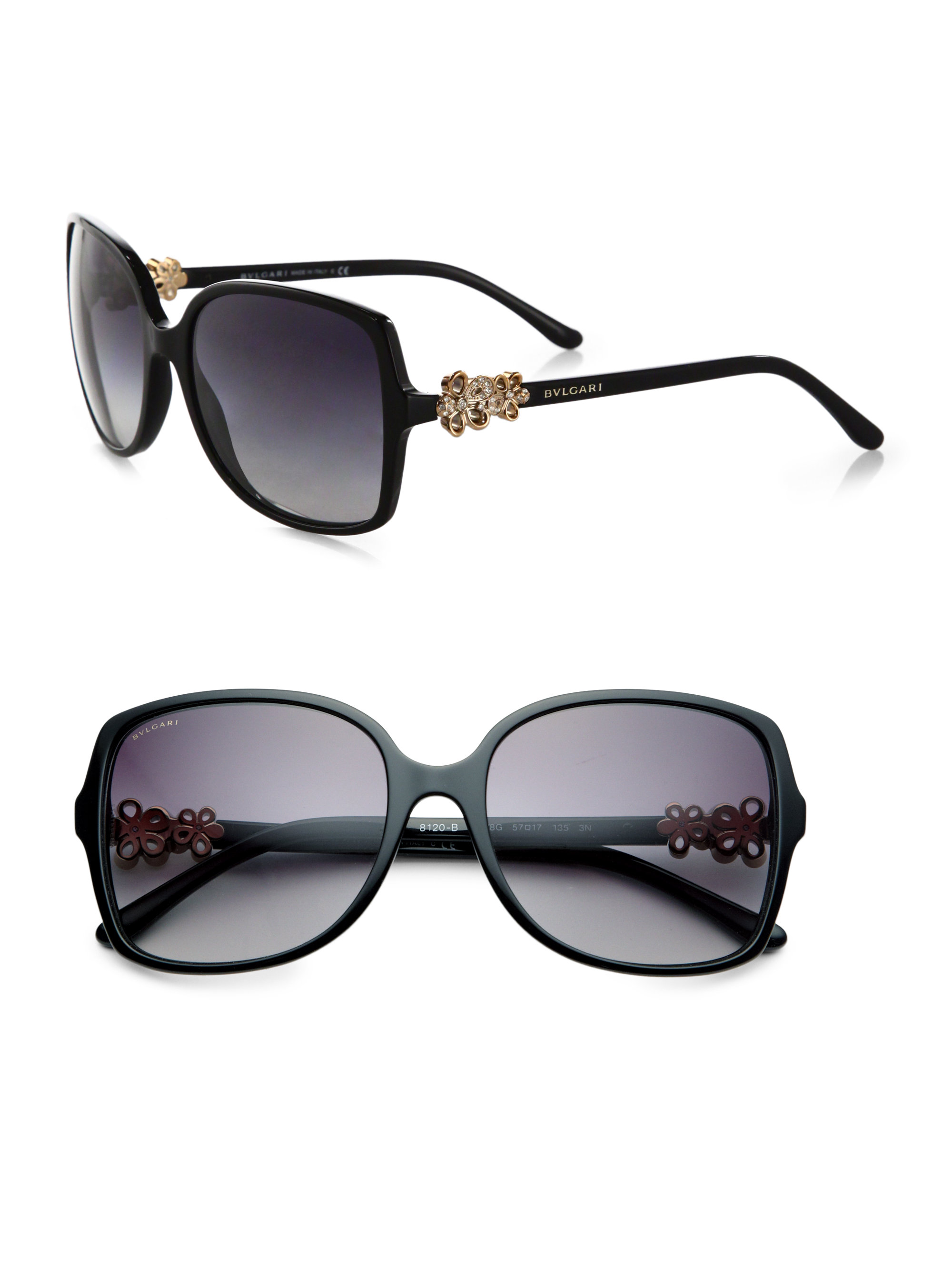 Lyst - Bvlgari Oversized Square Sunglasses in Black