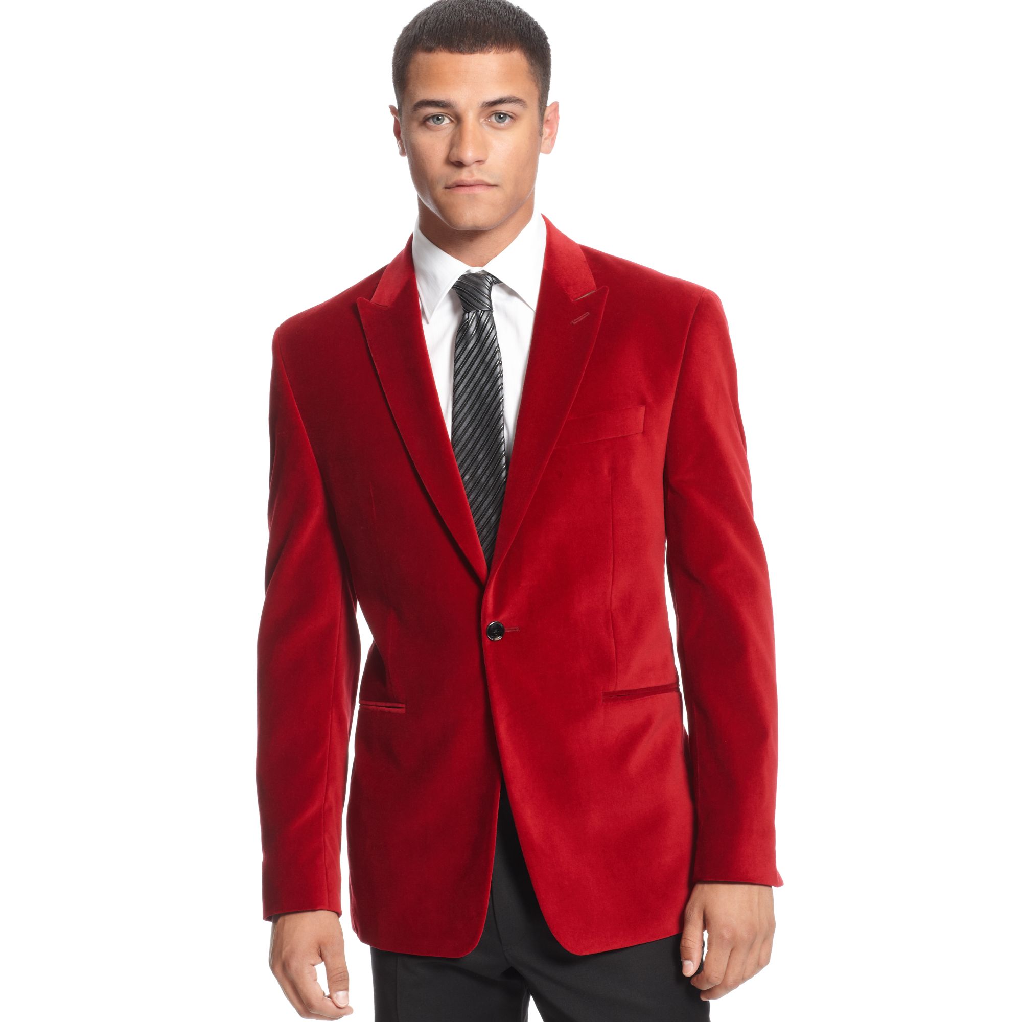 Lyst - Sean John Solid Velvet Blazer in Red for Men