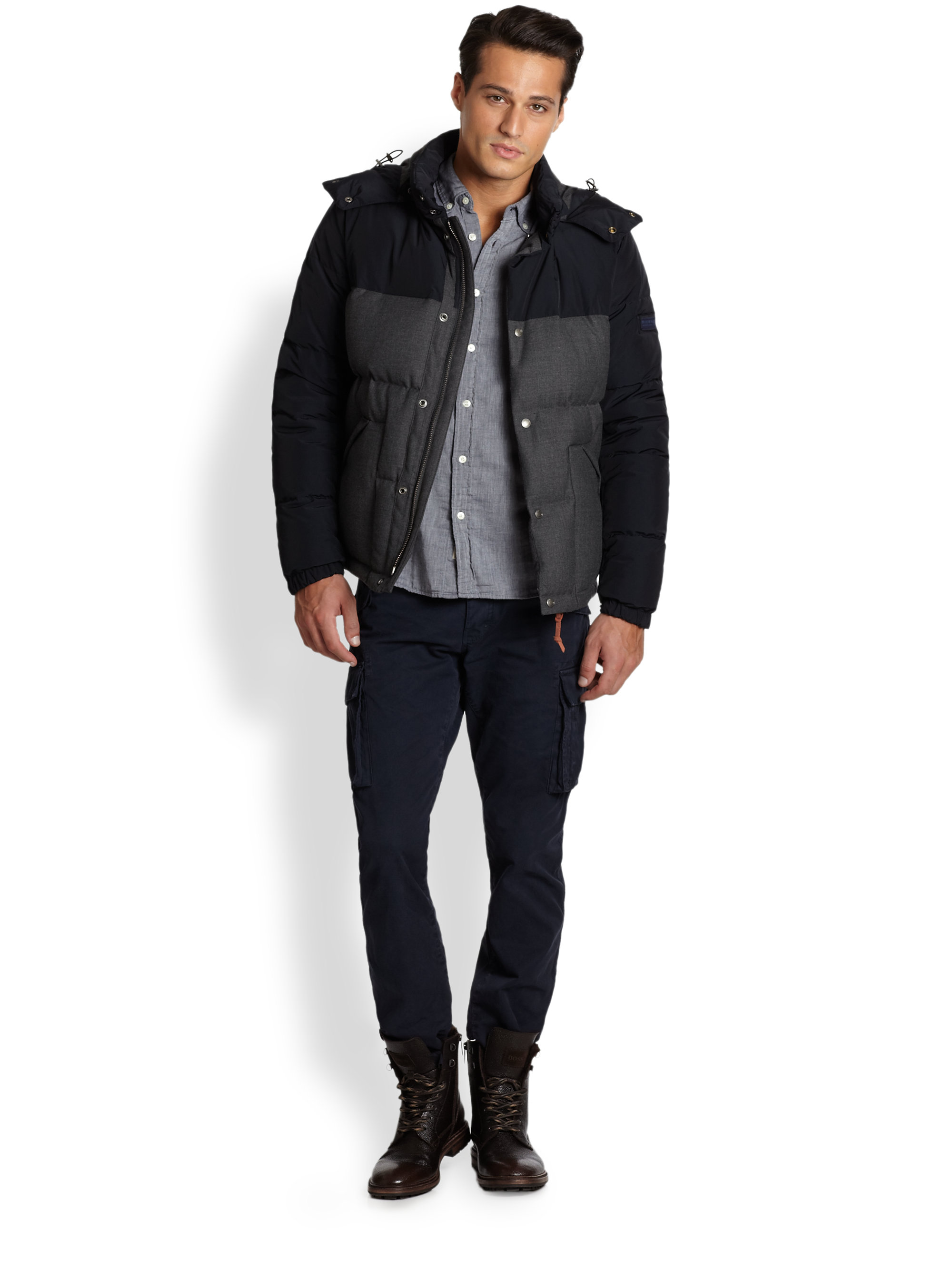 Woolrich Sierra Supreme Bomber Jacket in Gray for Men | Lyst