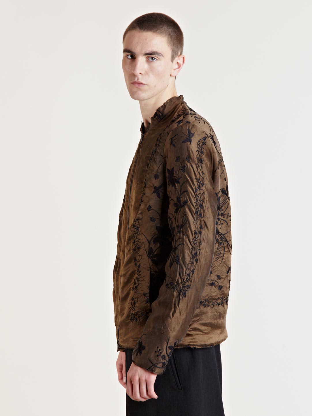 By walid Mens Silk Embroidered Jacket in Brown for Men | Lyst
