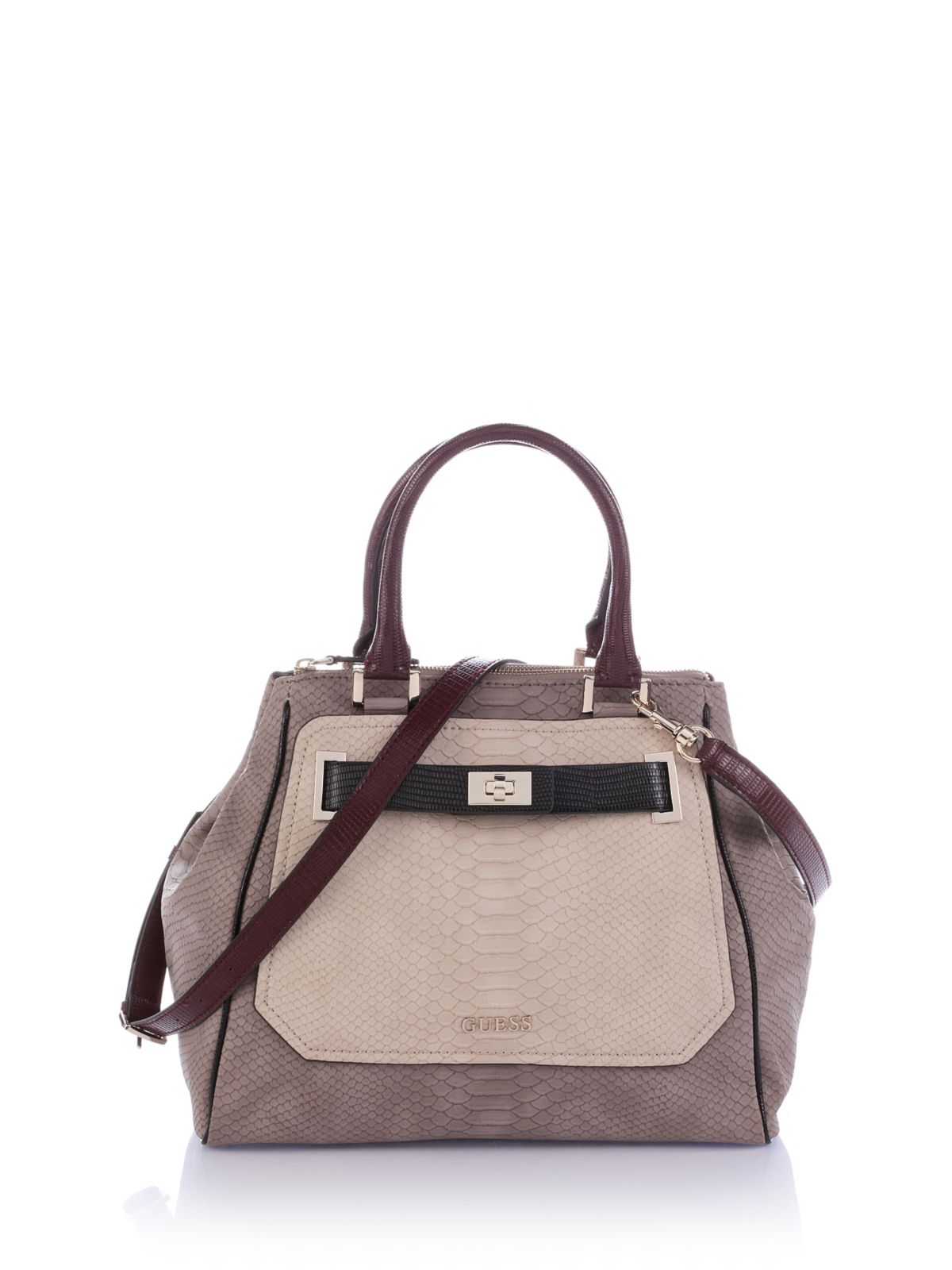 Guess Fryda Trapezoid Tote Bag in Brown (Taupe) | Lyst