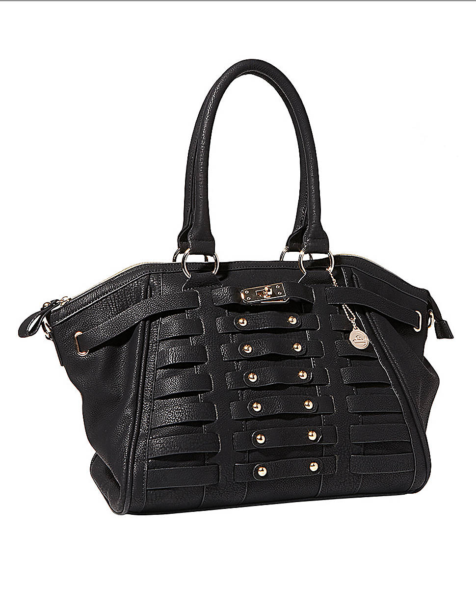 Big Buddha Alexis Faux Leather Lattice Shoulder Bag in Black | Lyst