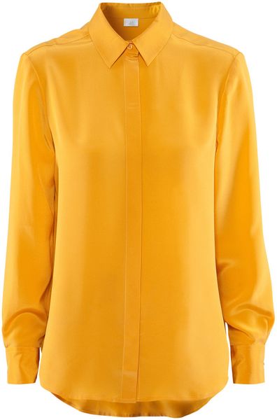 H&m Silk Blouse in Yellow (Mustard yellow) | Lyst