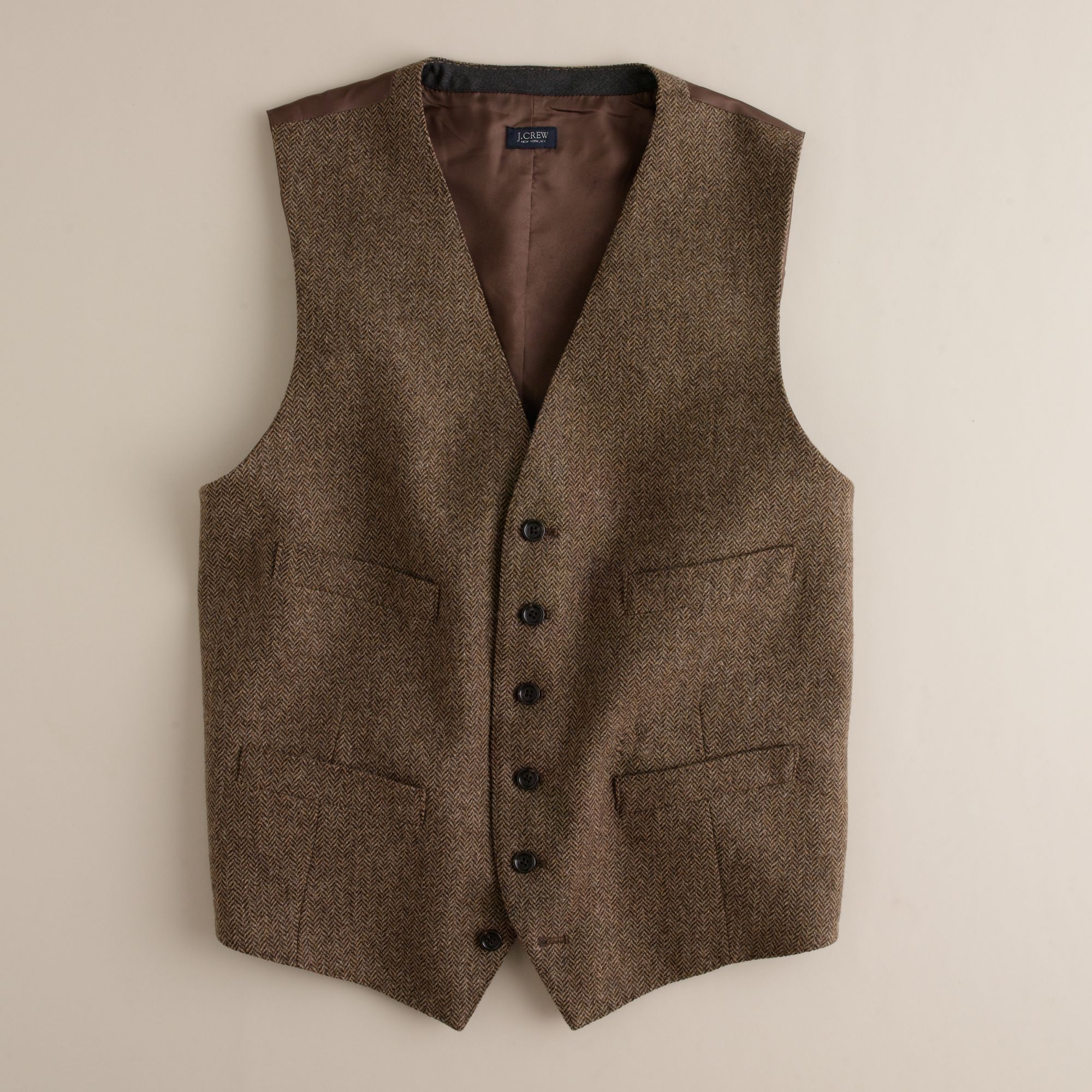 J.crew Harvest Herringbone Vest in Brown for Men Lyst