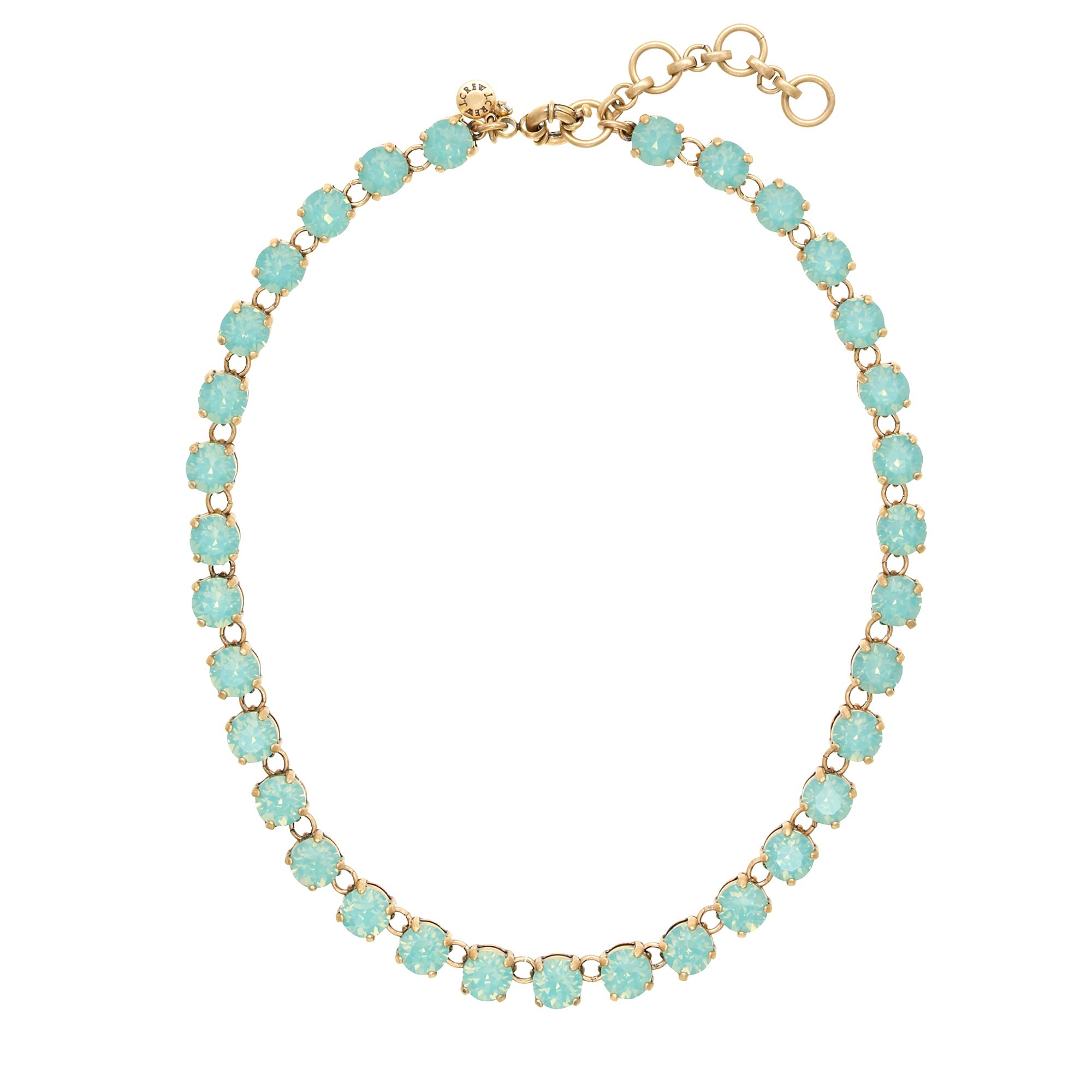 J.crew Swarovski Crystal Dot Necklace in Green | Lyst