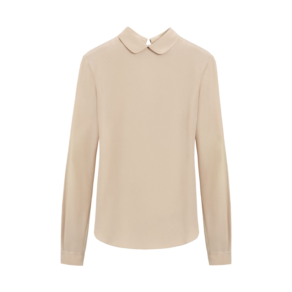Lyst - Mulberry Ribbon Neck Blouse in Natural