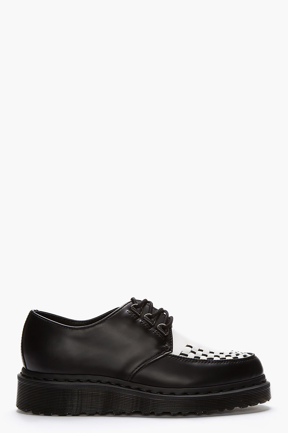 Dr. martens Black and White Leather 3_eye Chunky Creepers in Black for ...