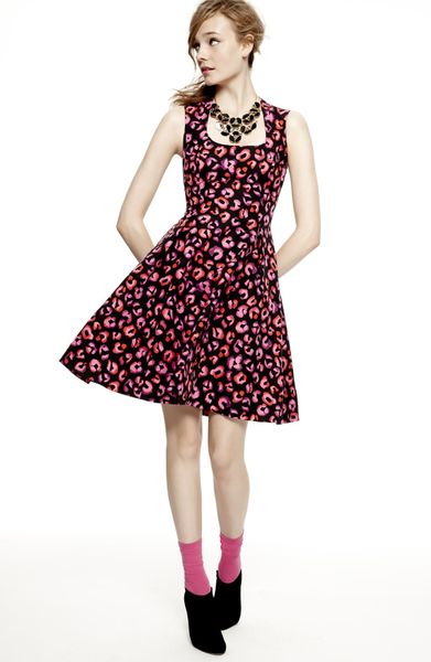 Kate Spade Kimi Cotton Silk A-line Dress in Pink (Black/ Pink) | Lyst