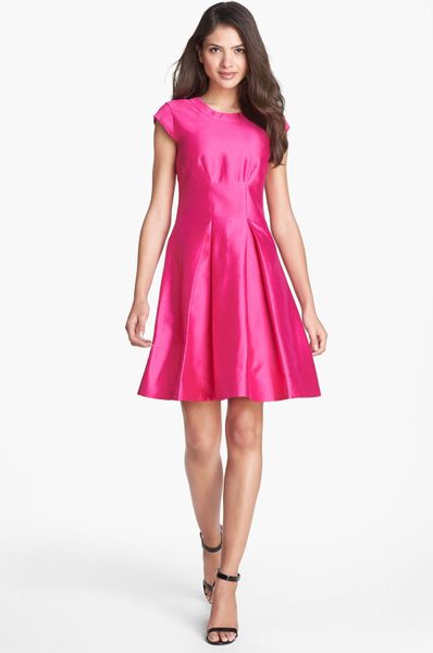 Kate Spade Vail Silk Blend Fit Flare Dress in Pink (Vivid Snapdragon ...