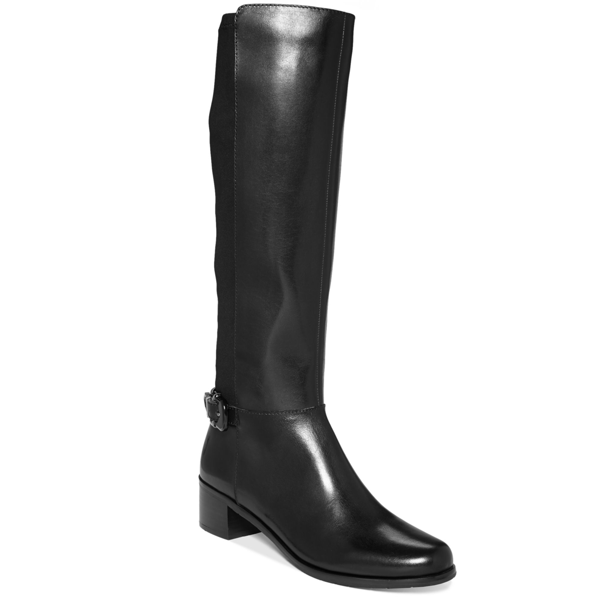 Tahari Karen Tall Riding Boots in Black (Black Leather) | Lyst