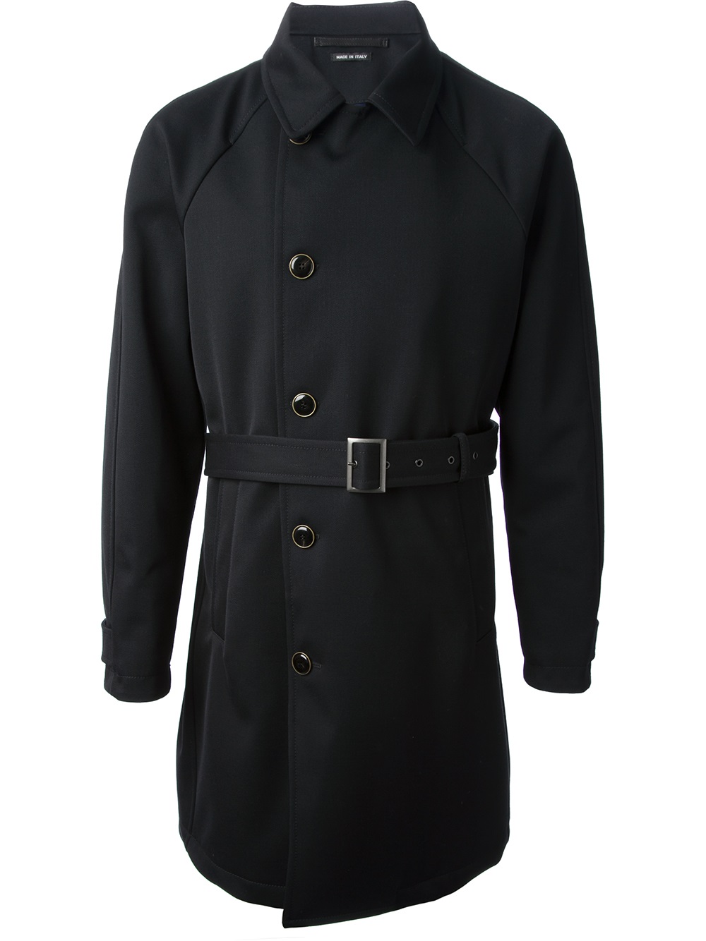 Giorgio Armani Belted Trench Coat in Blue for Men | Lyst