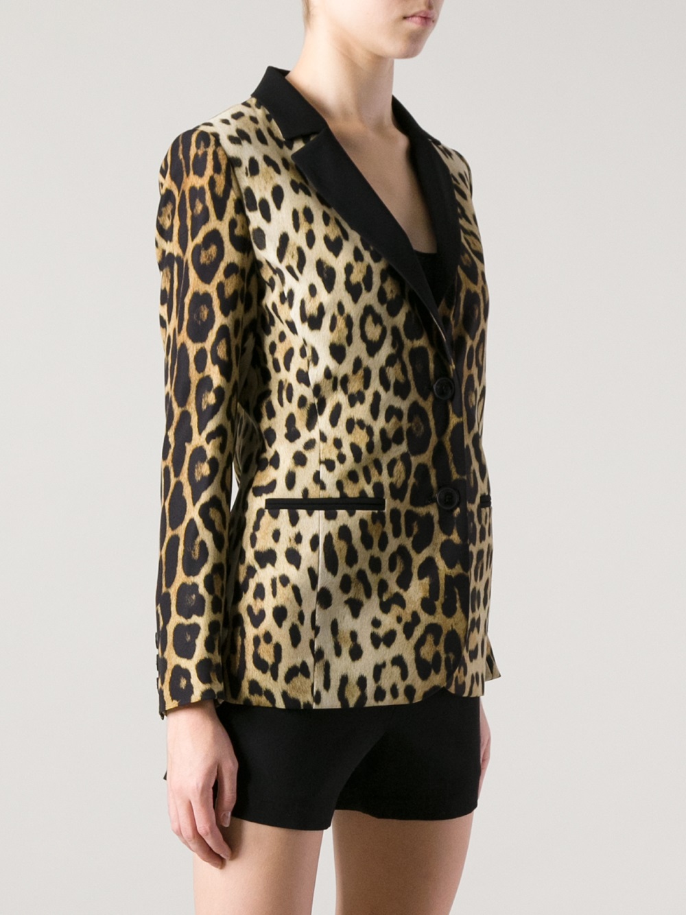 Lyst Boutique Moschino Leopard Print Blazer In Natural 6813