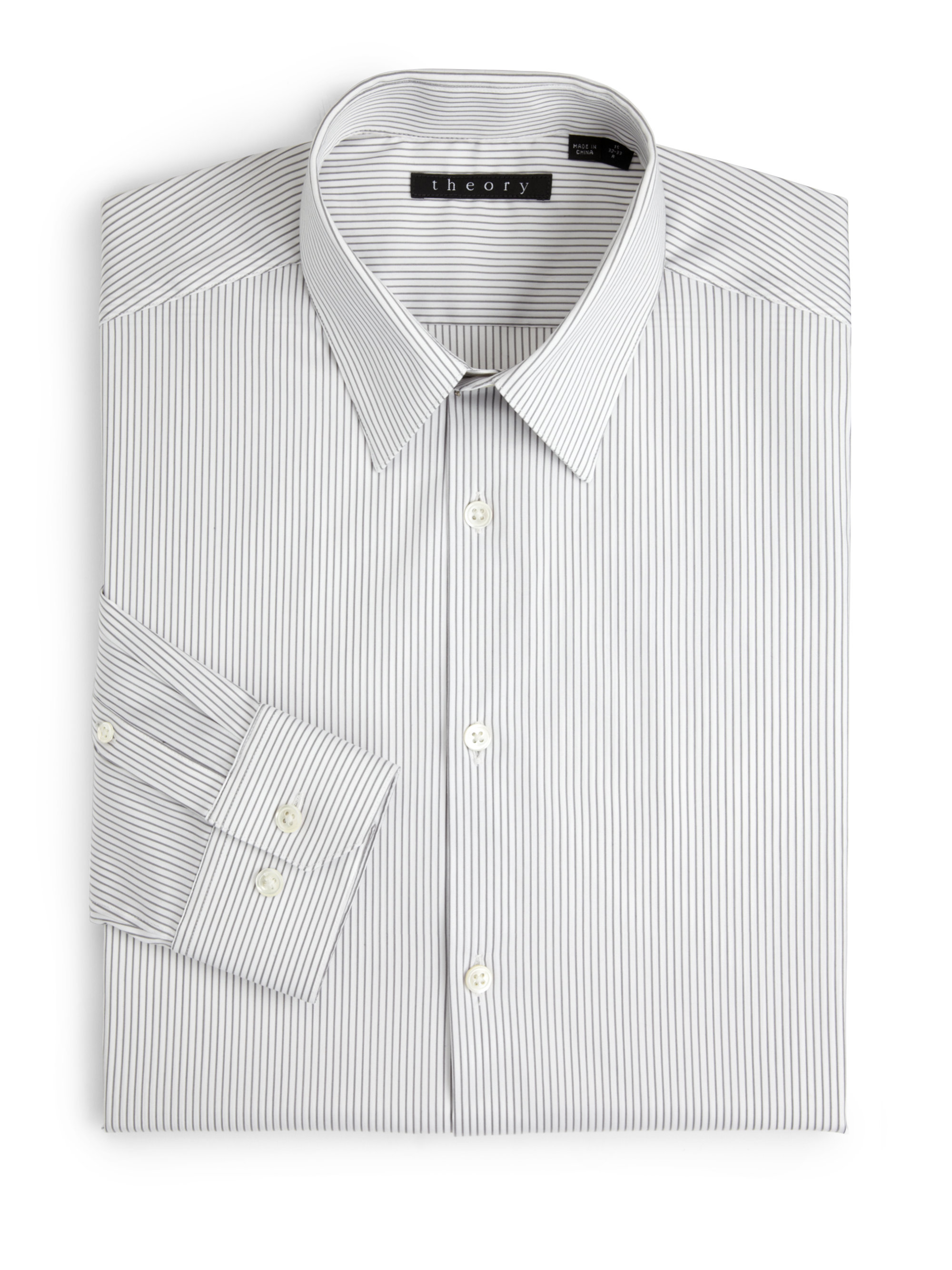 white pinstriped dress shirt