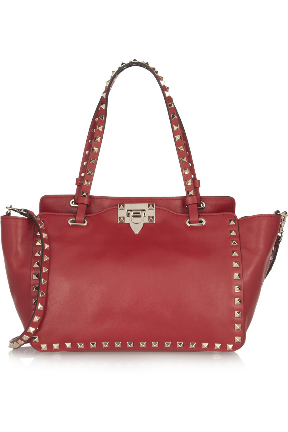 Valentino Rockstud Leather Bag in Red | Lyst