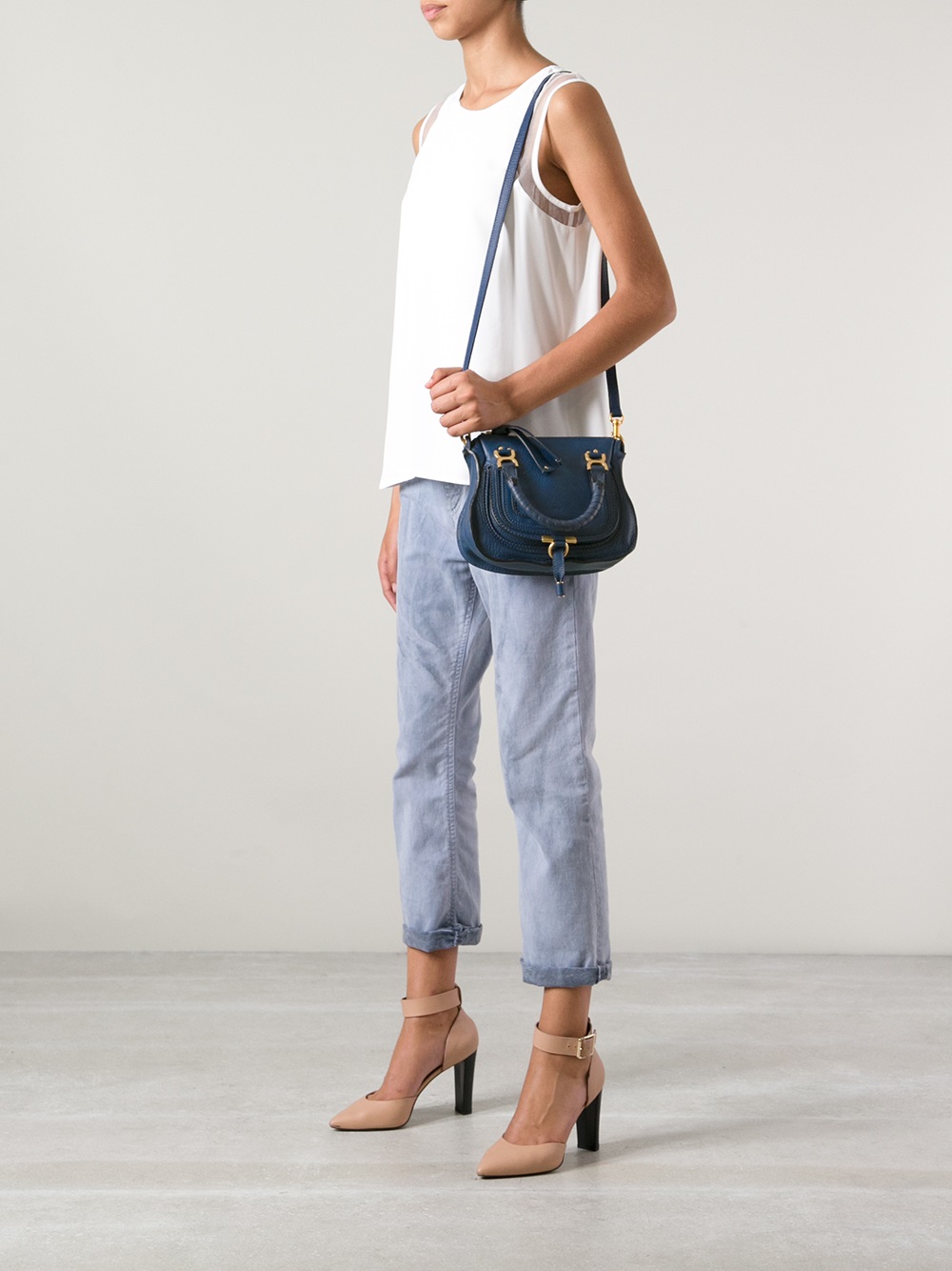 Lyst Chloé Marcie Mini Shoulder Bag In Blue Gallery