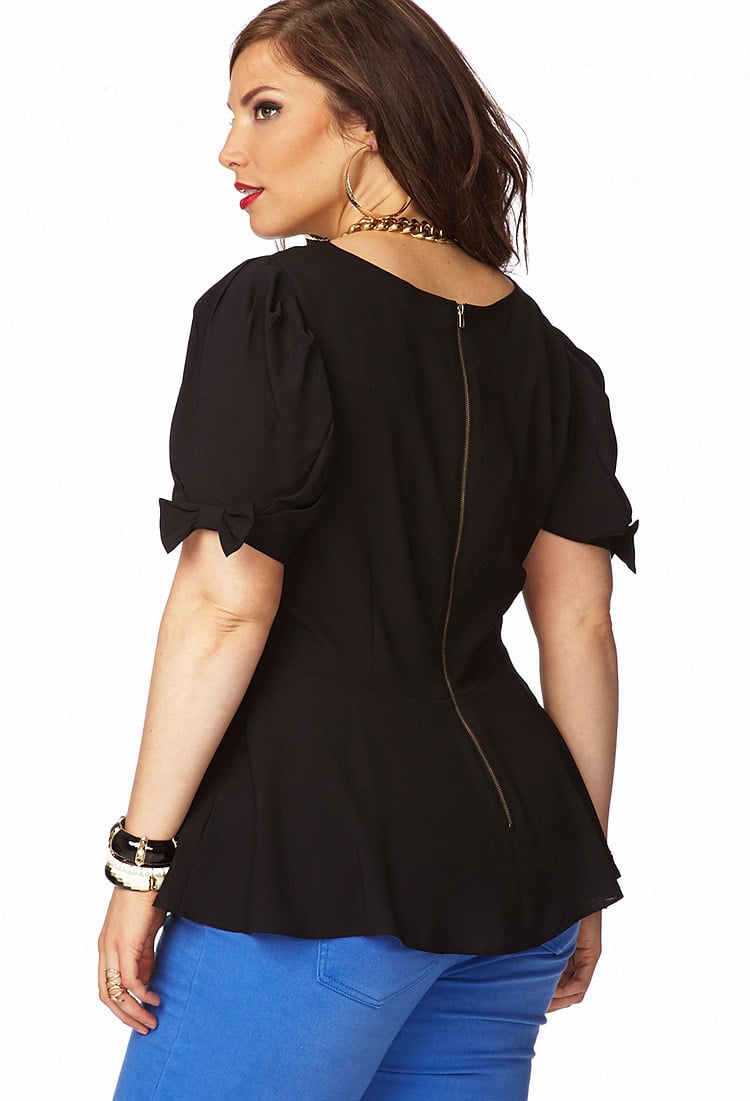 Lyst Forever 21 Peplum Blouse In Black 0674