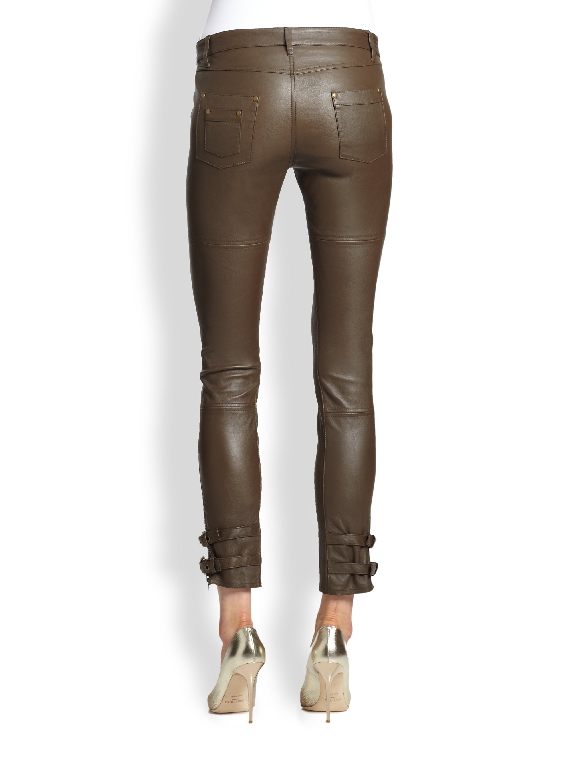 cropped leather pants